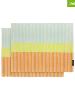 2er-Set: Tischsets "Ben" in Hellblau/ Hellgrün/ Orange - (L)43,5 x (B)32 cm