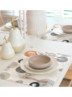 2er-Set: Tischsets "Caleb" in Weiß/ Blau/ Grau - (L)50 x (B)40 cm