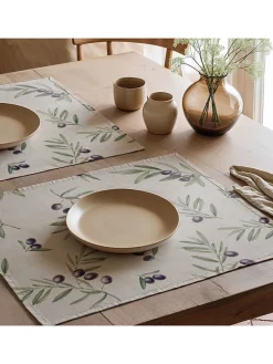 2er-Set: Tischsets "Cartagena" in Creme/ Lila - (L)50 x (B)40 cm