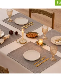 2er-Set: Tischsets "Christmas Evolet" in Hellgrau - (L)50 x (B)40 cm