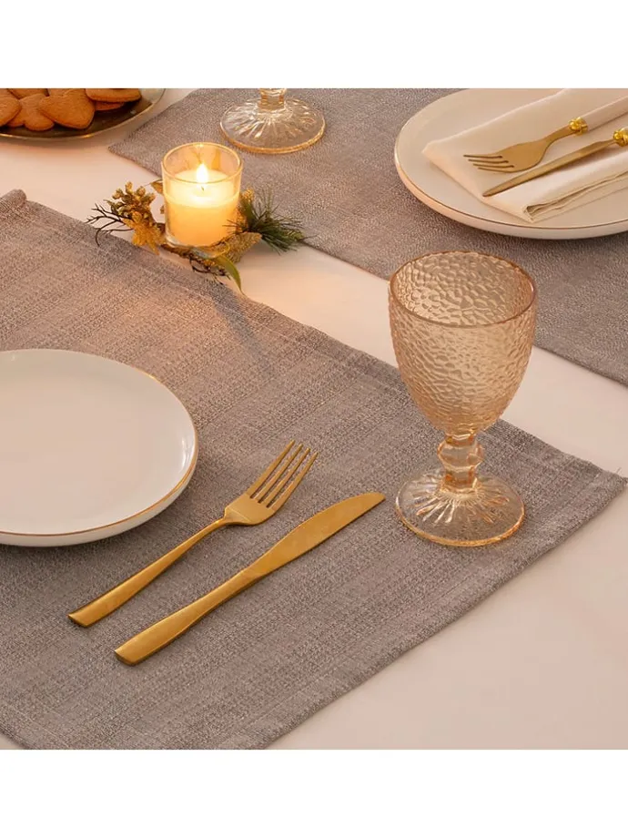 2er-Set: Tischsets "Christmas Evolet" in Hellgrau - (L)50 x (B)40 cm