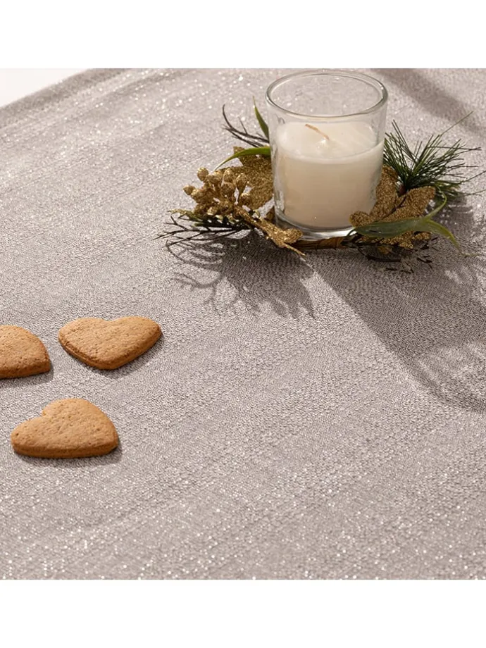 2er-Set: Tischsets "Christmas Evolet" in Hellgrau - (L)50 x (B)40 cm