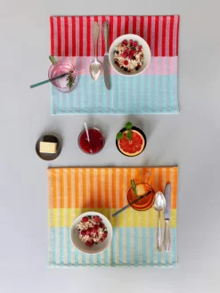 2er-Set: Tischsets "Vivi" in Rot/ Rosa/ Mint - (L)43,5 x (B)32 cm