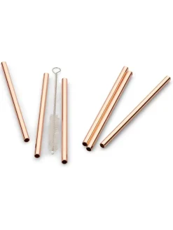 6er-Set: Trinkhalme in Kupfer - (H)12 cm