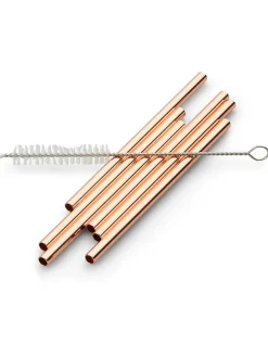 6er-Set: Trinkhalme in Kupfer - (H)12 cm
