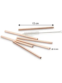 6er-Set: Trinkhalme in Kupfer - (H)12 cm