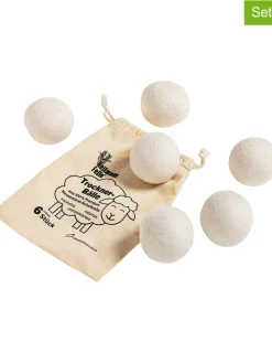 6er-Set: Trocknerbälle in Beige - Ø 7,5 cm