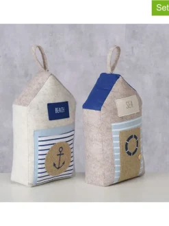 2er-Set: Türstopper "Baltic" in Beige/ Creme/ Blau - (B)9 x (H)30 cm