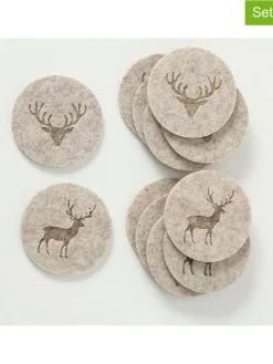 2er-Set: Untersetzer "Tjark" in Beige - 2x 6 Stück