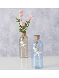 2er-Set: Vasen "Calas" in Hellblau/ Beige - (H)21 cm