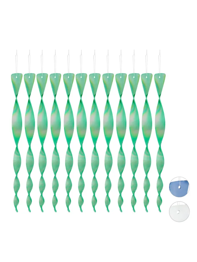 12er-Set: Vogelabwehrspirale in Grün