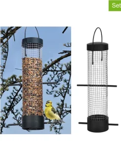 2er-Set: Vogelfutterstationen in Schwarz - (H)28 x Ø 6,2 cm