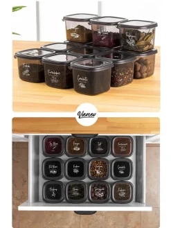 12er-Set: Vorratsbehälter in Anthrazit - 1,2 l