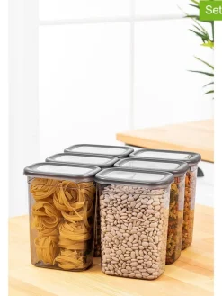 6er-Set: Vorratsbehälter in Anthrazit - 1,5 l