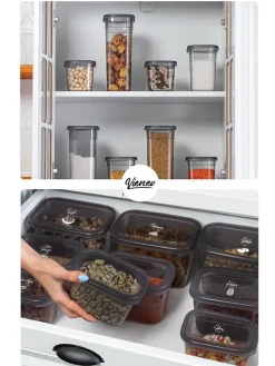 6er-Set: Vorratsbehälter in Anthrazit - 1,15 l