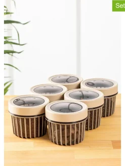 6er-Set: Vorratsbehälter in Beige - 500 ml