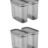 4er-Set: Vorratsbehälter in Grau - 1,8 l