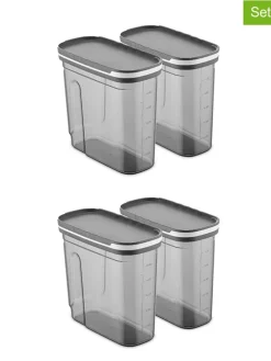 4er-Set: Vorratsbehälter in Grau - 1,8 l