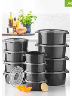 12er-Set: Vorratsbehälter in Grau