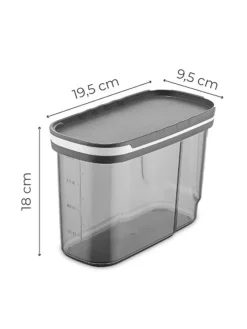 2er-Set: Vorratsbehälter in Grau - 1,8 l