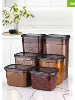 6er-Set: Vorratsbehälter in Grau