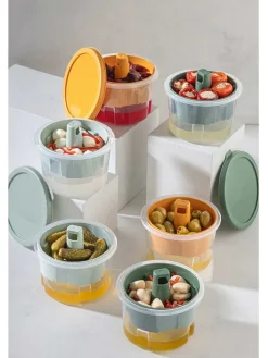 6er-Set: Vorratsbehälter in Orange/ Grün/ Hellblau - 650 ml