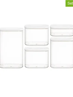 5er-Set: Vorratsbehälter in Transparent/ Weiß