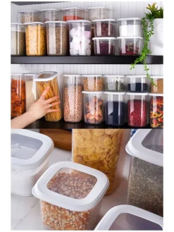 24er-Set: Vorratsbehälter in Weiß