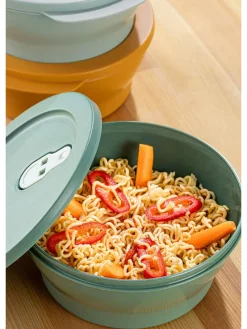 3er-Set: Vorratsdosen in Orange/ Grün/ Hellblau - (B)18,5 x (H)20 x (T)8 cm