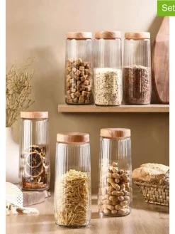 6er-Set: Vorratsgläser in Hellbraun - (H)24 cm