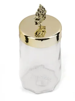 3er-Set: Vorratsgläser in Transparent/ Gold - (H)20 cm