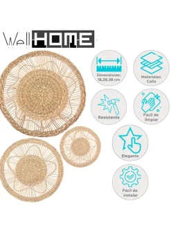 3er-Set: Wanddekore in Beige