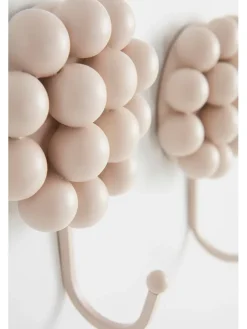 2er-Set: Wandhaken ''Benevento'' in Beige - (B)10,5 x (H)15,8 x (T)5,5 cm