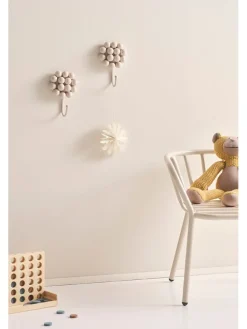 2er-Set: Wandhaken ''Benevento'' in Beige - (B)10,5 x (H)15,8 x (T)5,5 cm