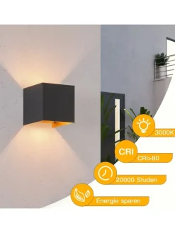 4er-Set Wandleuchte LED 1-flammige G9 in schwarzgold 3000K warmweiß IP65