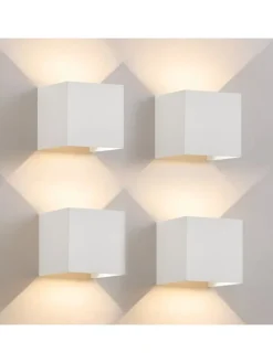 4er-Set Wandleuchte LED 5W in weiß modern 3000K warmweiß IP65