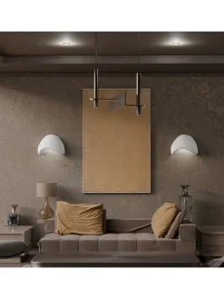 2er-Set: Wandleuchten in Weiß - (B)35 x (H)24 cm