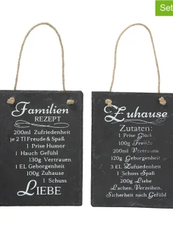 2er-Set: Wandschilder "Rezept" in Schwarz - (B)15 x (H)20 cm