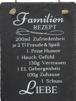 2er-Set: Wandschilder "Rezept" in Schwarz - (B)15 x (H)20 cm