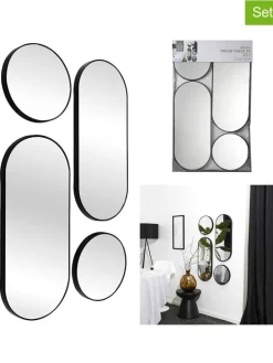 4er-Set: Wandspiegel "Versa" in Schwarz