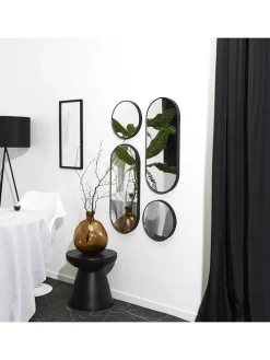 4er-Set: Wandspiegel "Versa" in Schwarz