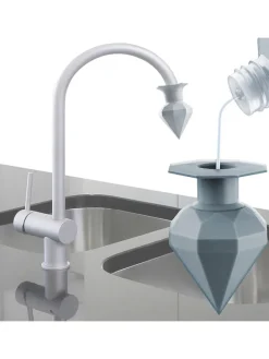 2er-Set: Wasserhahn-Entkalker in Grau - (H)7 x Ø 5 cm