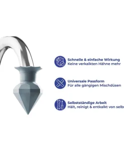 2er-Set: Wasserhahn-Entkalker in Grau - (H)7 x Ø 5 cm