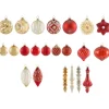 50er-Set Weihnachtsbaumkugeln SPARKLE in Rot/Gold
