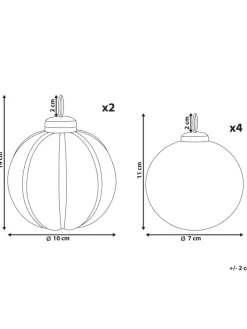 6er-Set Weihnachtsbaumkugeln ARGENTIN in Rot