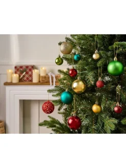 100er-Set Weihnachtsbaumkugeln VANERN in Bunt/Gold