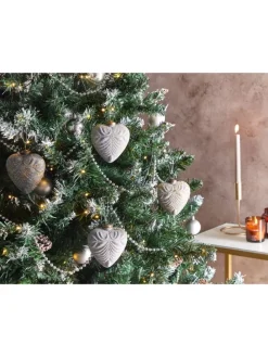 8er-Set Weihnachtsbaumkugeln FERIABLE in Grau/Gold/Silber