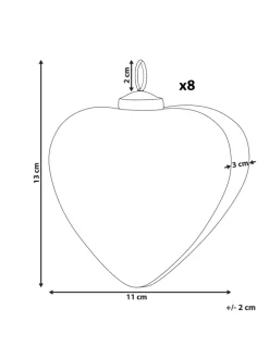 8er-Set Weihnachtsbaumkugeln FERIABLE in Rot/Gold