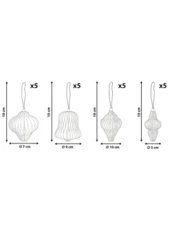 20er-Set Weihnachtsbaumkugeln MALSELVA in Bunt