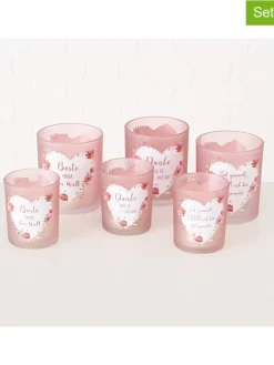 6er-Set: Windlichter "Elsie" in Rosa